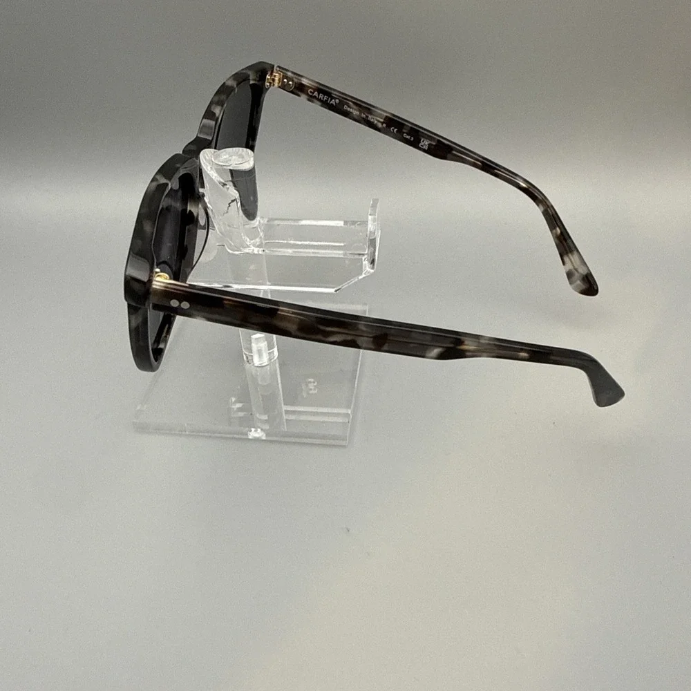Carfia Authentic CA5354 Polarized Sunglasses Black Tortoise Frame Black Lenses